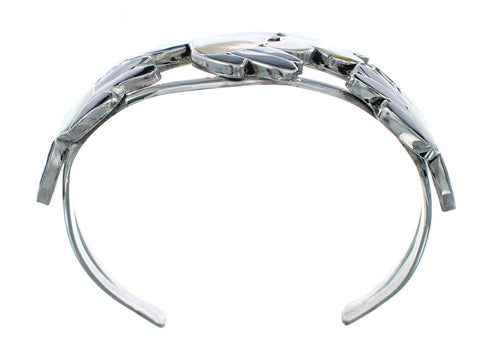 Multicolor Silver Hummingbird And Flower Zuni Bracelet NN20149